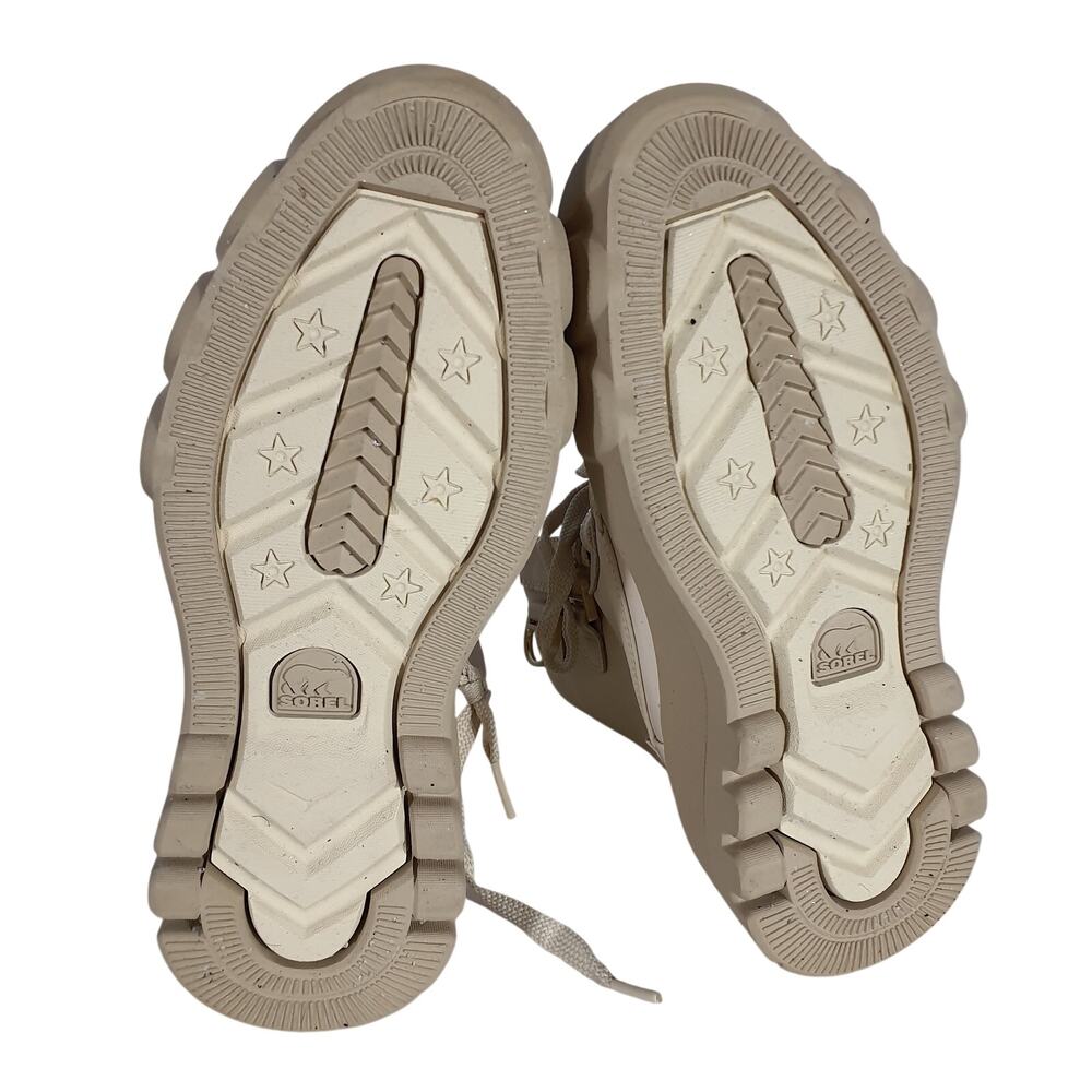 Sorel Platform Bleached Ceramic Oatmeal Caribou X Cozy Lace Up Boots Size 5.5 - Picture 7 of 7